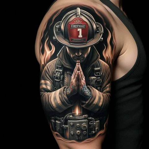 Spiritual Firefighter Prayer Tattoo