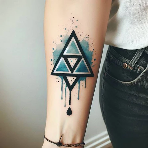 20 Glorious Valknut Tattoo Ideas To Unleash Your Inner Warrior 28 Splash Of Hues Whimsical Watercolor Valknut Tattoo