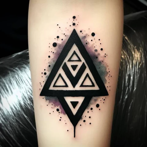 20 Glorious Valknut Tattoo Ideas To Unleash Your Inner Warrior 29 Splash Of Hues2 Whimsical Watercolor Valknut Tattoo