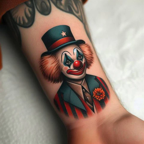 22 Sensational Clown Tattoo Ideas 17 Stealing The Spotlight With Soft Visuals2