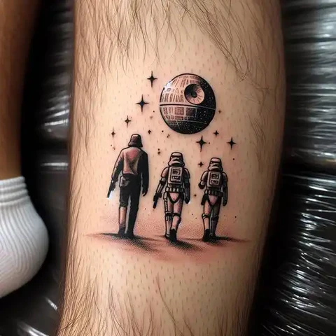 Stoic Star Wars Tattoo On Leg