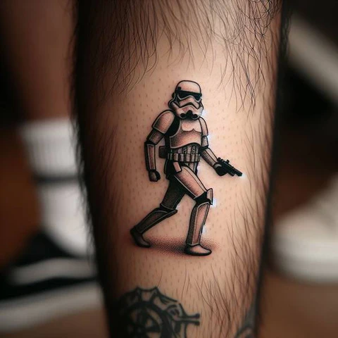Stoic Star Wars Tattoo On Leg2