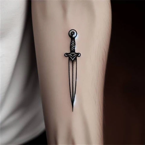 Straightforward Gothic Dagger Tattoo