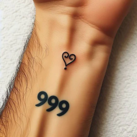17 Astonishing 999 Tattoo Ideas That Are Both Meaningful And Stylish 17 Stylish 999 Heart Tattoo