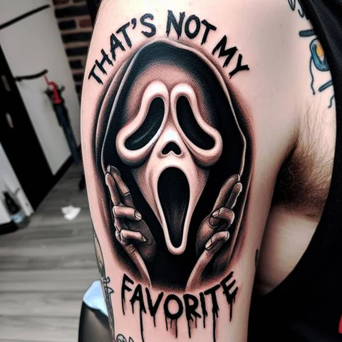 Stylish Ghostface Tattoo On Arm