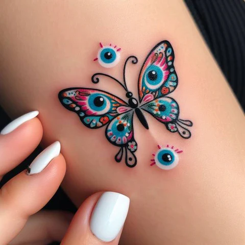 18 Engaging Evil Eye Tattoo Ideas 24 Subtle Butterfly Evil Eye Tattoo