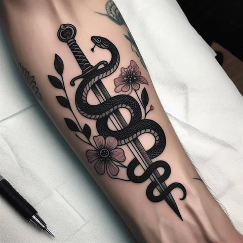 30 Sacred Snake Tattoo Ideas To Highlight Your Exclusivity! 31 Subtle Dagger And Snake Tattoo