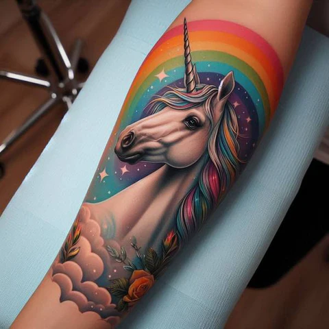 21 Mesmeric Ideas and Meanings of Unicorn Tattoos 6 Surreal Symposium of Nature and Creature2