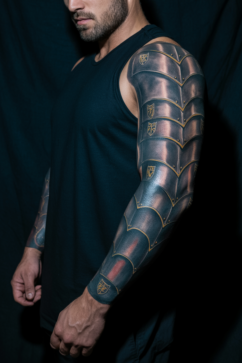 Symbolic Armor Tattoo On Sleeve 2