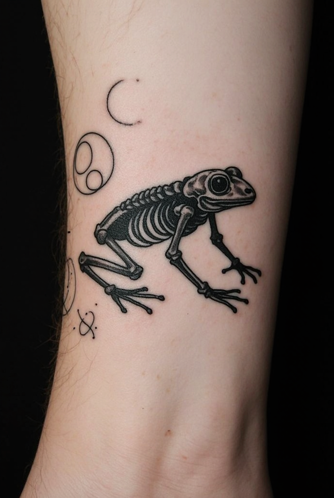 23 Fabulous Frog Tattoo Ideas 6 Symbolic Bone Frog Tattoo 1