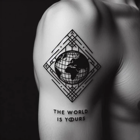 Symmetrical The World Is Yours Geometric Tattoo 2