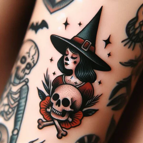 21 Spooky And Sinister Witchy Tattoos ideas 19 Taking Notes From An Old Page