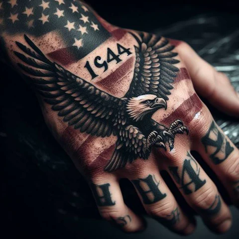 42 Exquisite Eagle Tattoo Ideas 11 Tenacious Eagle Tattoo On The Hand