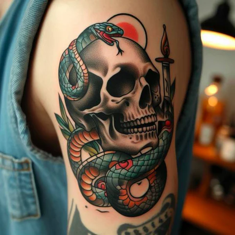 30 Sacred Snake Tattoo Ideas To Highlight Your Exclusivity! 28 Terrifying Skull And Snake Tattoo