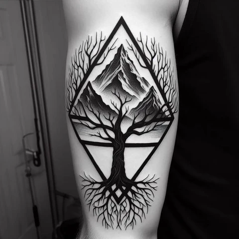 20 Glorious Valknut Tattoo Ideas To Unleash Your Inner Warrior 26 The Aura Of Tranquility Spiritual Valknut Dark Forest Tattoo