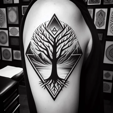 20 Glorious Valknut Tattoo Ideas To Unleash Your Inner Warrior 27 The Aura Of Tranquility2 Spiritual Valknut Dark Forest Tattoo
