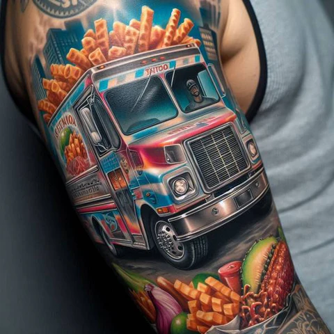 14 Humorous Food Tattoo Ideas and Meanings To Showcase Your Appetite To 16 The Fashion Behind Food Truck Tattoo