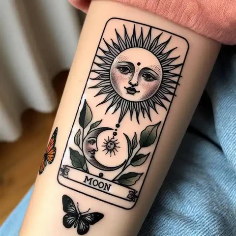 19 Mysterious Designs For Tarot Card Tattoos ideas 7 The Juxtaposition Of Reality And Fantasy