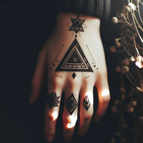 20 Glorious Valknut Tattoo Ideas To Unleash Your Inner Warrior 4 The Mystery Of Life Cryptic Valknut Tattoo On Hand