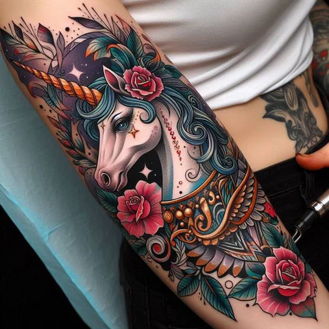 21 Mesmeric Ideas and Meanings of Unicorn Tattoos 10 The Pursuit of Customs2