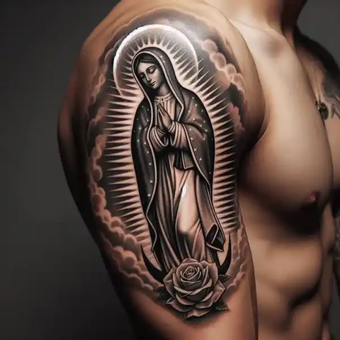 17 Sensational Virgin Mary Tattoo ideas 14 The Traditional And Rich Virgin Mary Of Guadalupe Tattoo