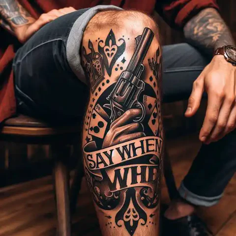 21 Dazzling Doc Holliday Tattoo Ideas To Sling Guns Like A Pro! 22 Theatrical Doc Holliday Leg Tattoo