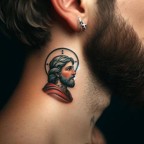 15 Sensational San Judas Tattoo Ideas 20 Theatrical San Judas Tattoo On Neck
