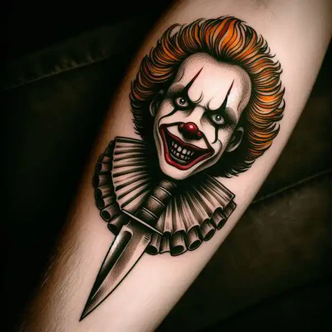 22 Sensational Clown Tattoo Ideas 29 Time For Redemption2