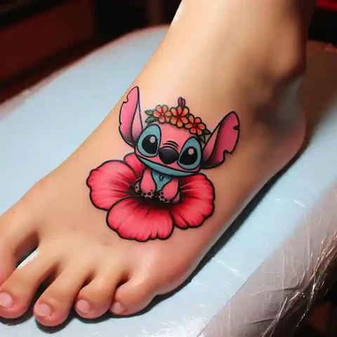 17 Charming Stitch Tattoo Ideas To Stimulate Your Brain! 30 Touch Of Nature2 Flowery Stitch Tattoo On Foot