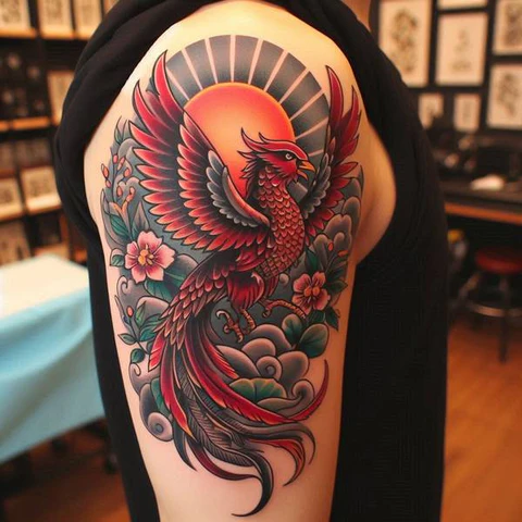 15 Blazing Hot Ideas For Phoenix Tattoos 11 Traditional Phoenix Tattoo