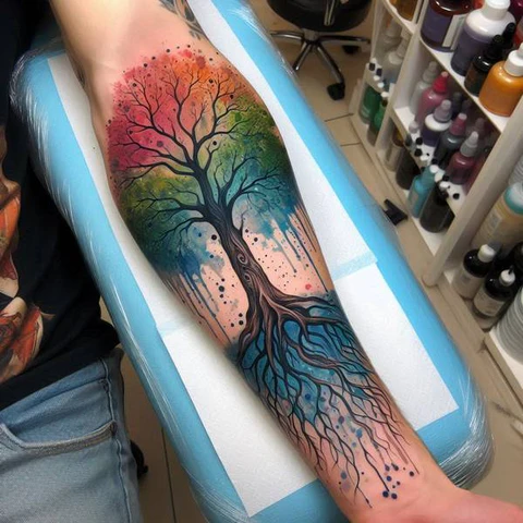Tree Of Life Watercolor Tattoo