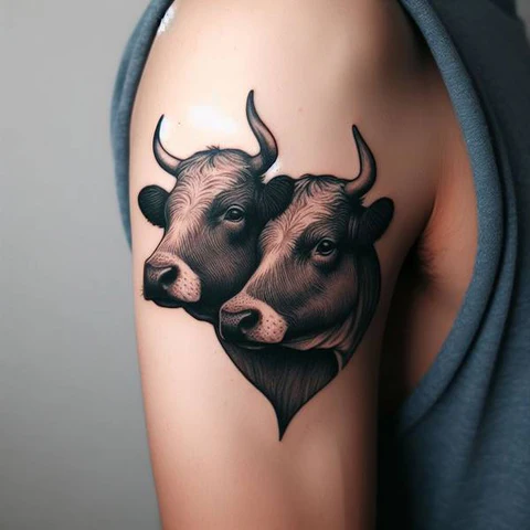 18 Fabulous Cow Tattoo Ideas For You 6 Two Headed Cow Tattoo