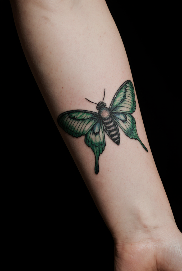 15 Magical Moth Tattoo Ideas 3 Velvety Luna Moth Tattoo