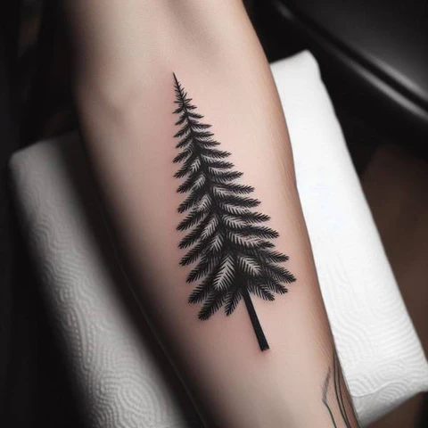 Velvety White Pine Tree Tattoo2