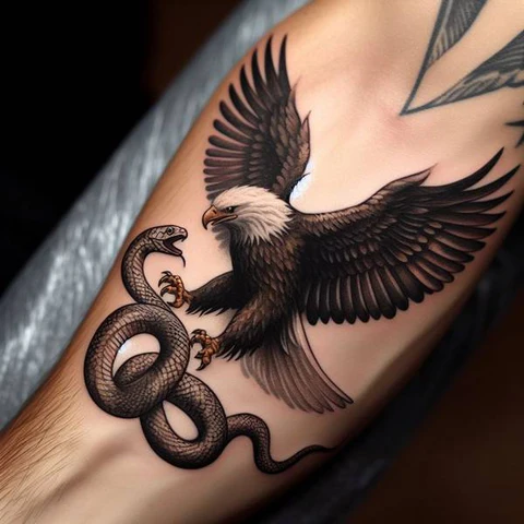 30 Sacred Snake Tattoo Ideas To Highlight Your Exclusivity! 38 Vicious Eagle And Snake Tattoo