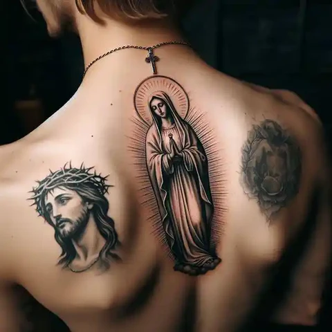 17 Sensational Virgin Mary Tattoo ideas 13 Virgin Mary And Jesus TattooThe Power Of Two 2