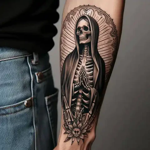 17 Sensational Virgin Mary Tattoo ideas 10 Virgin Mary Skeleton Tattoo Body May Perish Truth Will Prevail