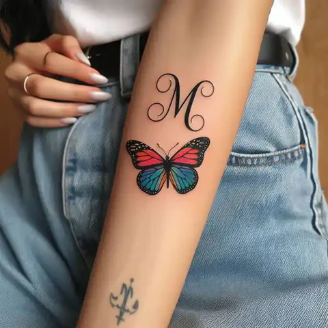 83 Classic Initial Tattoo Ideas To Stay With You Till Eternity! 17 Vivid Butterfly Initial Tattoo