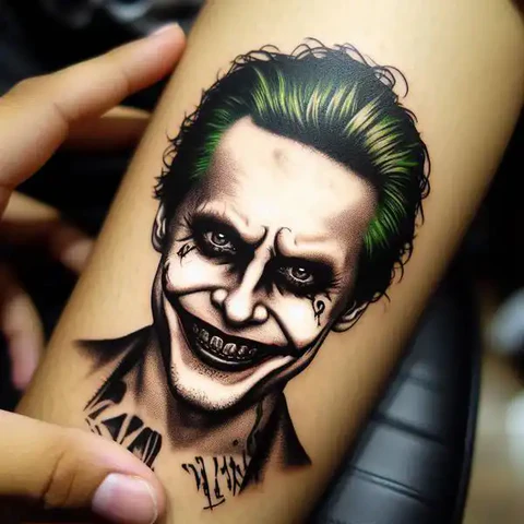 29 Fascinating Joker Tattoo Ideas 21 Vivid Jared Leto Joker Tattoo2
