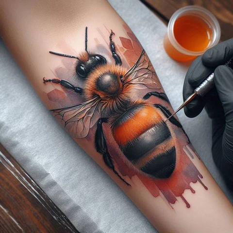 Watercolor Bee Tattoo