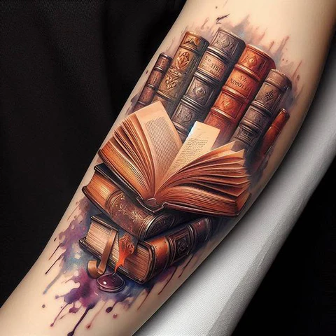 Watercolor Book Tatto