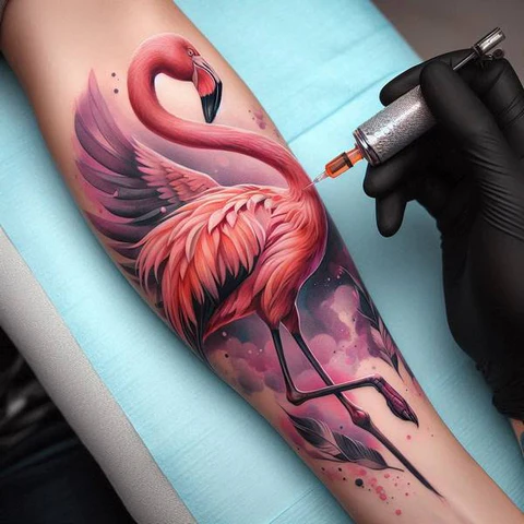 Watercolor Flamingo Tatt