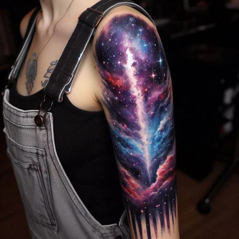 Watercolor Galaxy Tatto