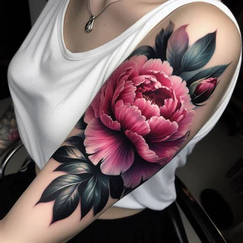 Watercolor Peony Tatto