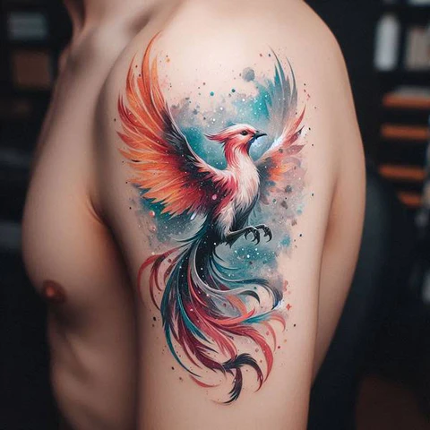 15 Blazing Hot Ideas For Phoenix Tattoos 7 Watercolor Phoenix Tatto
