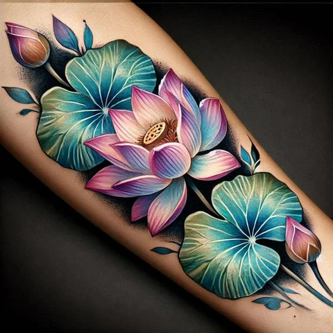 28 Refreshing Lotus Flower Tattoo Ideas 26