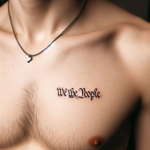 17 Rewarding Yet Meaningful We The People Tattoo Ideas 13 We The People Chest Tattoo2
