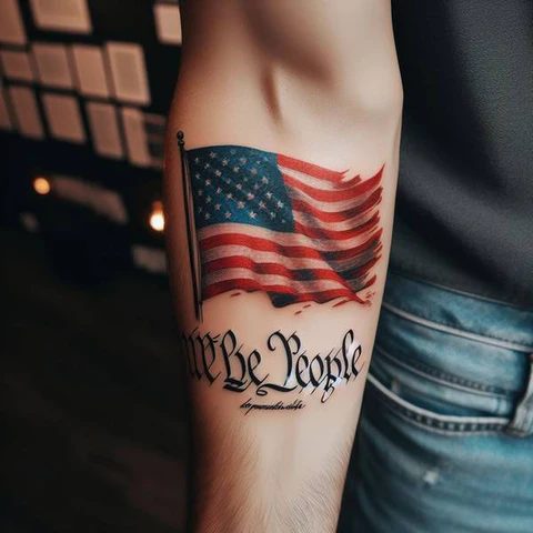 17 Rewarding Yet Meaningful We The People Tattoo Ideas 3 We The People Flag Tattoo