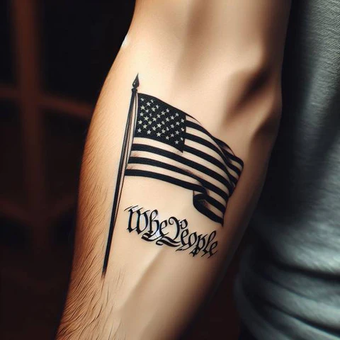 17 Rewarding Yet Meaningful We The People Tattoo Ideas 4 We The People Flag Tattoo2