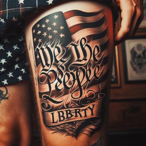 17 Rewarding Yet Meaningful We The People Tattoo Ideas 16 We The People Leg Tattoo